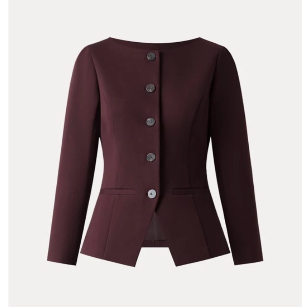 OGL NWT Ponte-De-Roma Empower Stretch Boatneck Blazer